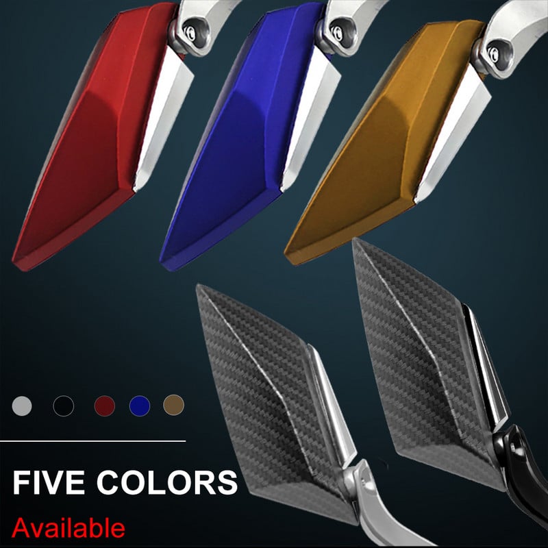 Motocyklové zrkadlo z uhlíkových vlákien, červené spätné zrkadlá na skúter, 8 mm, 10 mm, bočné zrkadlo pre motorku, skúter, príslušenstvo pre pouličné bicykle