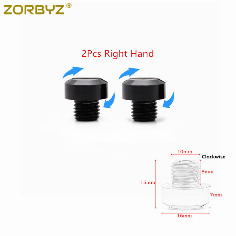 ZORBYZ 2 buc. Universal Motocicletă CNC M10 * 1,25 Oglindă orificiu dop șurub șuruburi capace Capace șurub în sensul acelor de ceasornic pentru Honda Suzuki