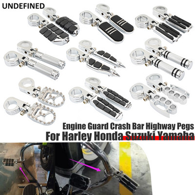 32mm 38mm suport de picior pentru autostradă bară de protecţie pentru motor cu suport de clemă pentru motocicleta Harley Honda Kawasaki Cafe Racer Touring cromat