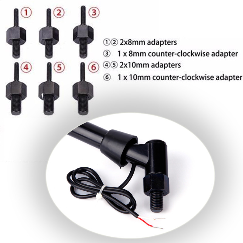 1 pereche de oglinzi retrovizoare cu LED-uri de semnalizare pentru motociclete negre pentru motociclete Honda Suzuki Kawasaki Yamaha Ducati Street Scooter