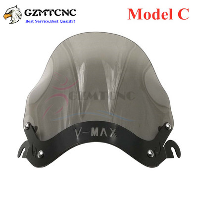 VMAX1200 VMAX1300 Motorkerékpár szélvédő ABS műanyag szélvédő, rögzítő készlettel Yamaha V-MAX VMAX 1200/1300 1985-2007