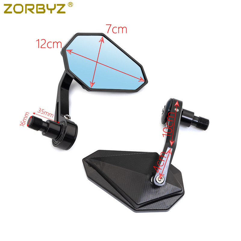 ZORBYZ Nové hliníkové bočné zrkadlo na riadidlá Black Diamond pre Yamaha XSR700 XSR900 XJ6 FZ1 FZ6 FZ07 FZ09 FZ10 MT07 MT09 MT10