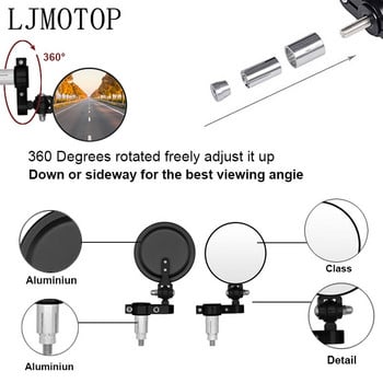 Универсални огледала за мотоциклети 3-инчово кръгло сгъваемо странично огледало за Ducati 696 MONSTER 796 MONSTER HYPERMOTARD 796
