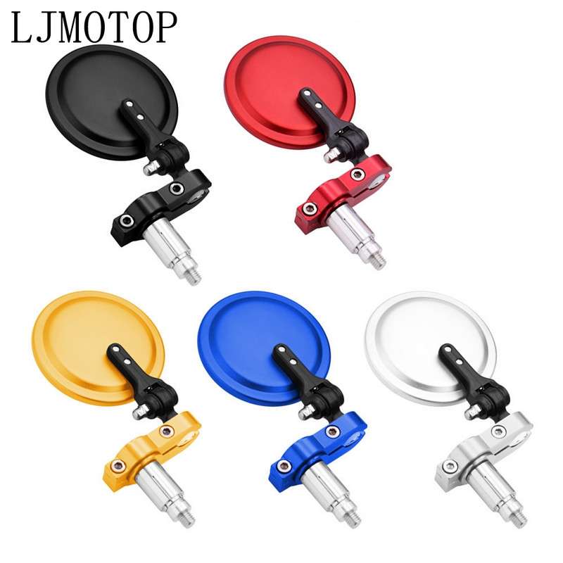 Univerzálne motocyklové zrkadlá, 3-palcové okrúhle skladacie bočné zrkadlo na konci tyče pre Ducati 696 MONSTER 796 MONSTER HYPERMOTARD 796
