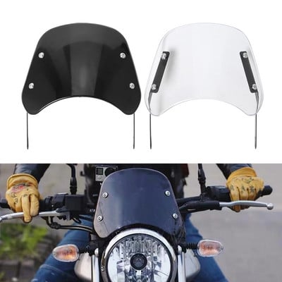 Motociklo priekinis stiklas, vėjo deflektorius, priekinis stiklas universalus, skirtas Harley Honda Yamaha Kawasaki Suzuki 6,5"-9,45" priekinis žibintas