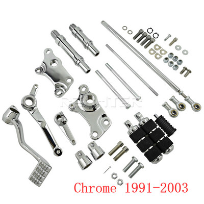 Prednje komande motocikla Kompletan komplet klinova poluge veze crno/kromirani set za Harley Sportster 883 1200 XL 1991-2014 15-22