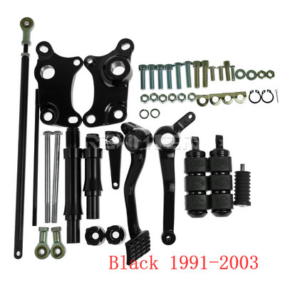 Prednje komande motocikla Kompletan komplet klinova poluge veze crno/kromirani set za Harley Sportster 883 1200 XL 1991-2014 15-22