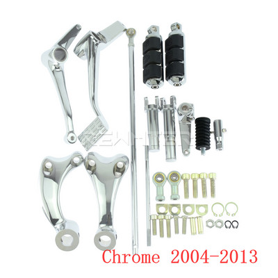 Prednje komande motocikla Kompletan komplet klinova poluge veze crno/kromirani set za Harley Sportster 883 1200 XL 1991-2014 15-22
