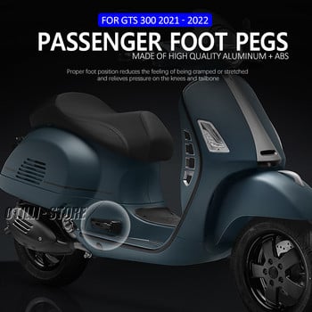 Νέο για Vespa GTS 300 GTS300 gts300 gts 300 Αξεσουάρ μοτοσικλέτας Πίσω μανταλάκια ποδιών συνοδηγού Mount Black Pedal 2021 2022