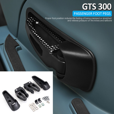 Νέο για Vespa GTS 300 GTS300 gts300 gts 300 Αξεσουάρ μοτοσικλέτας Πίσω μανταλάκια ποδιών συνοδηγού Mount Black Pedal 2021 2022
