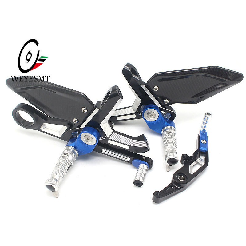 BMW M1000RR S1000RR 2020 2021 lábkészlethez Carbon & CNC lábtartó állító hátsó rész sebességváltó kar motorkerékpár tartozékokkal