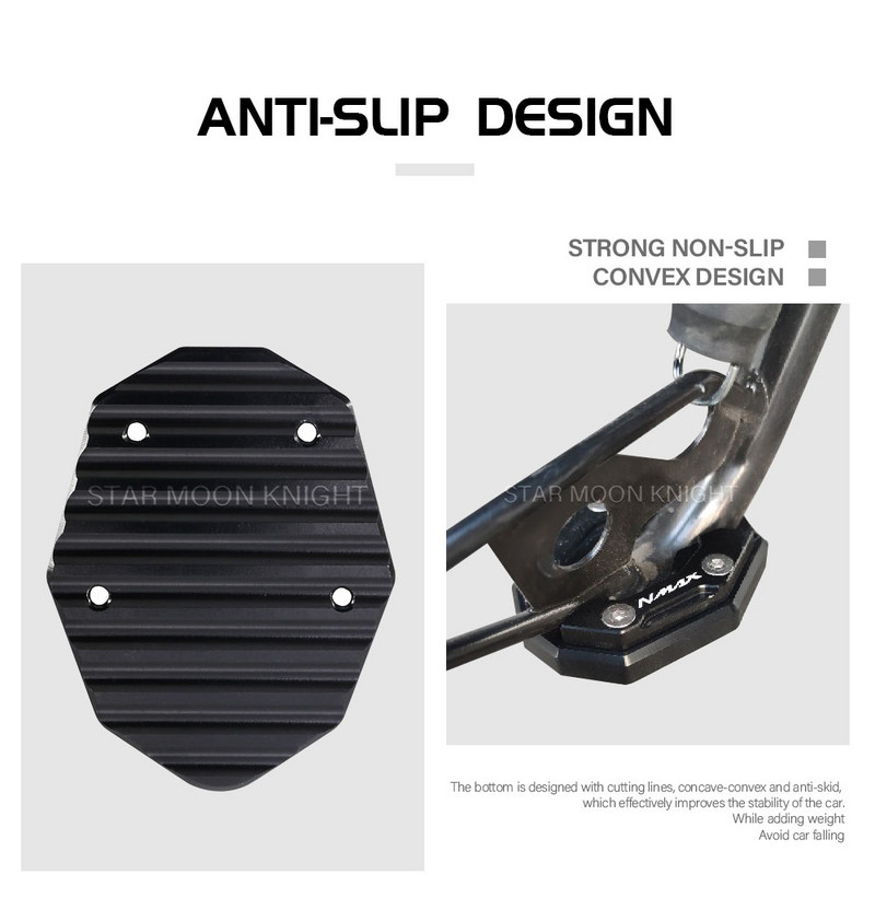 Motorkerékpár-tartozékok oldalsó állvány YAMAHA NMAX155 N MAX NMAX 155 125 NMAX125 támasztólemez hosszabbító támasztó lábpárna alaphoz