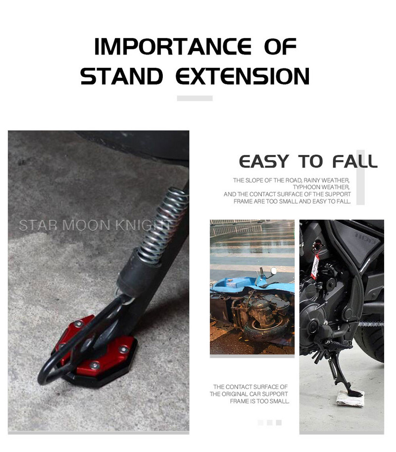 Motorkerékpár-tartozékok oldalsó állvány YAMAHA NMAX155 N MAX NMAX 155 125 NMAX125 támasztólemez hosszabbító támasztó lábpárna alaphoz