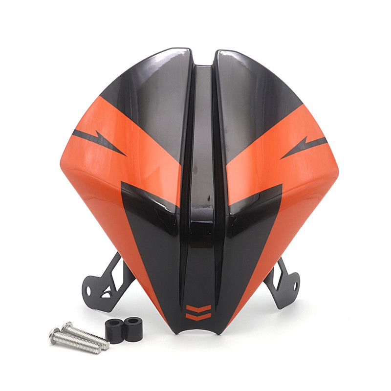 Predné čelné sklo, deflektor vzduchu, čelné sklo, ochranný štít proti hmyzu pre 1290 Super SuperDuke R 2020 -UP, čierno-oranžový, motocykel