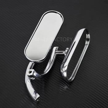 2PCS мотоциклетни мини овални странични огледала 8MM 10MM за Harley Sportster XL 1200 883 Touring Dyna Softail Cruiser Chopper Bobber