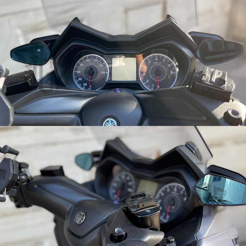 Motorkerékpár-tartozékok CNC alumínium hátsó visszapillantó tükrök kék üveg pár YAMAHA XMAX 250 300 400 2017 - 2021 2022 2023