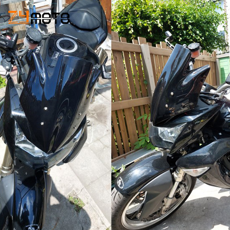 Ingyenes és ingyenes szállítás Szélvédő Kawasaki Z1000 2007 2008 2009 Szélvédő terelők Szélvédő Fekete Clear Z 1000