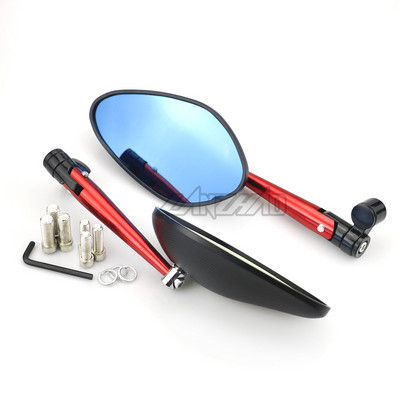 CNC hliníkové spätné zrkadlá na motocykle, veľké modré sklenené riadidlá, univerzálne pre Honda, Kawasaki, Yamaha, Suzuki, Kymko, BMW