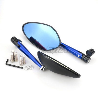 CNC hliníkové spätné zrkadlá na motocykle, veľké modré sklenené riadidlá, univerzálne pre Honda, Kawasaki, Yamaha, Suzuki, Kymko, BMW