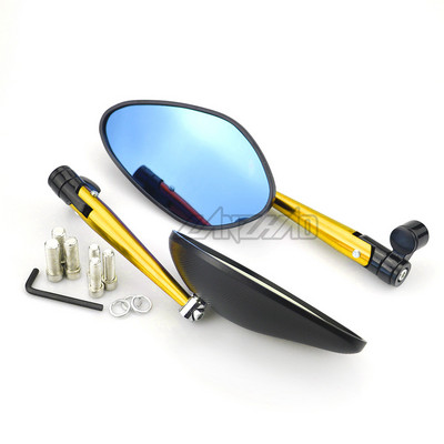 CNC hliníkové spätné zrkadlá na motocykle, veľké modré sklenené riadidlá, univerzálne pre Honda, Kawasaki, Yamaha, Suzuki, Kymko, BMW