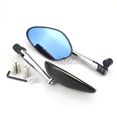 CNC hliníkové spätné zrkadlá na motocykle, veľké modré sklenené riadidlá, univerzálne pre Honda, Kawasaki, Yamaha, Suzuki, Kymko, BMW