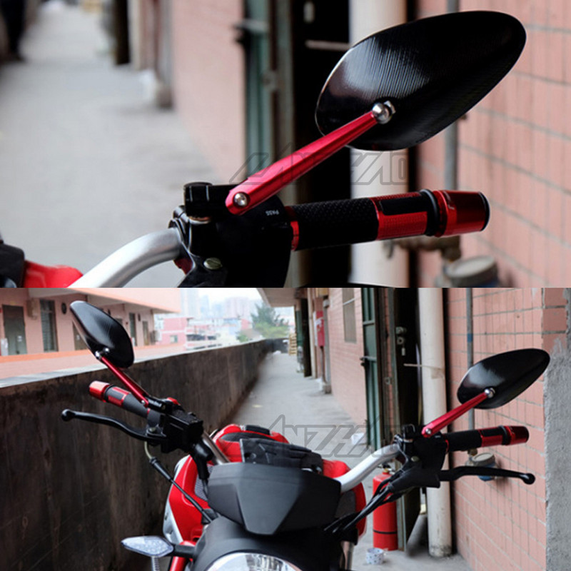 CNC hliníkové spätné zrkadlá na motocykle, veľké modré sklenené riadidlá, univerzálne pre Honda, Kawasaki, Yamaha, Suzuki, Kymko, BMW