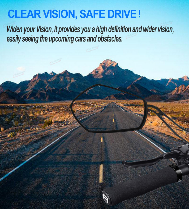 1 par univerzalnih retrovizora za motocikle Podesivo bočno retrovizor za skuter E-bicikl Dirt Bike Dodaci za motocikl