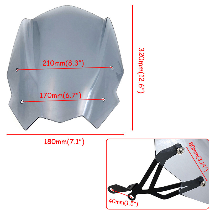 Pre BMW G310R G 310R 2017 2018 2019 2020 2021 Čelné sklo motocykla s montážnym držiakom G310 R ABS plastové diely