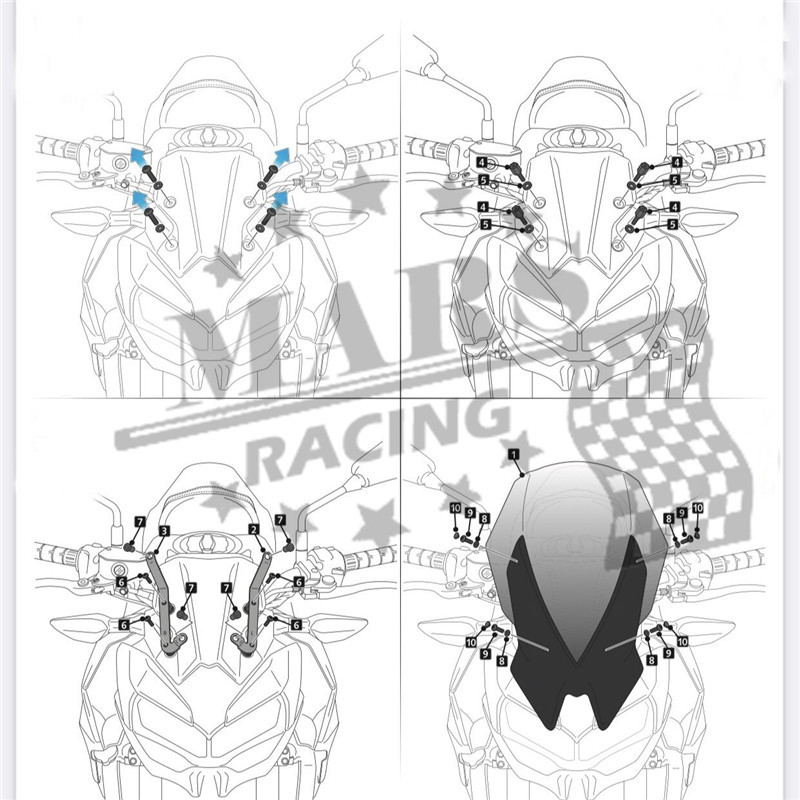 Мотоциклетни спортни туристически предни стъкла, предно стъкло, визир, визор, дефлектор за вятър, подходящ за KAWASAKI Z650 Z-650 2020-2021 Z 650 '20-'21