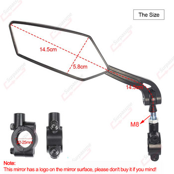 Универсални огледала за обратно виждане 7/8\'\' Монтаж на кормилото Мотоциклет Скутер Мотопед Електрически велосипед Странично огледало за обратно виждане Аксесоари