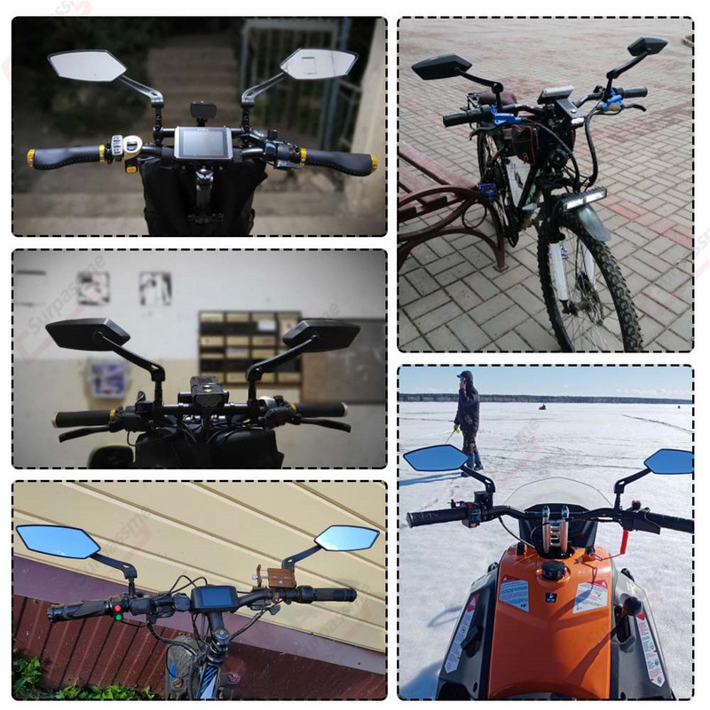 Univerzális visszapillantó tükrök 7/8 hüvelykes kormányra szerelhető motorkerékpár robogó moped elektromos kerékpár oldalsó visszapillantó tükör tartozékok