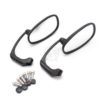 Motocyklové chrómové/čierne hliníkové + plastové retro spätné zrkadlá s čírym sklom, univerzálne pre Honda CG125 Cafe Racer Custom