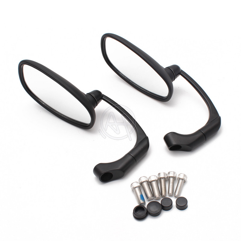 Motocyklové chrómové/čierne hliníkové + plastové retro spätné zrkadlá s čírym sklom, univerzálne pre Honda CG125 Cafe Racer Custom