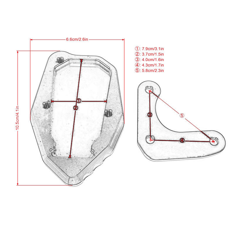 Honda CRF 300 L CRF 300 Rally CRF300L 2020-2022 motorkerékpárhoz, CNC kitámasztó hosszabbító lemez láb oldalsó állvány támaszték nagyító alátét