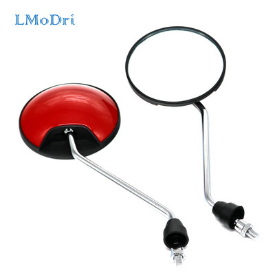 LMoDri Univerzálne okrúhle spätné zrkadlá na motocykel, moped, skúter, motorka, bočné zrkadlo v smere hodinových ručičiek, 8 mm, konvexné o 360 stupňov