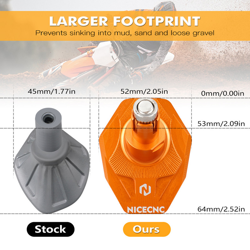 NICECNC Kickstand oldalsó állvány + rugókészlet KTM 125 250 350 450 500 EXC EXCF XC XCW XCF XCFW TPI SIX DAYS 2017-2022 79003023044-hez