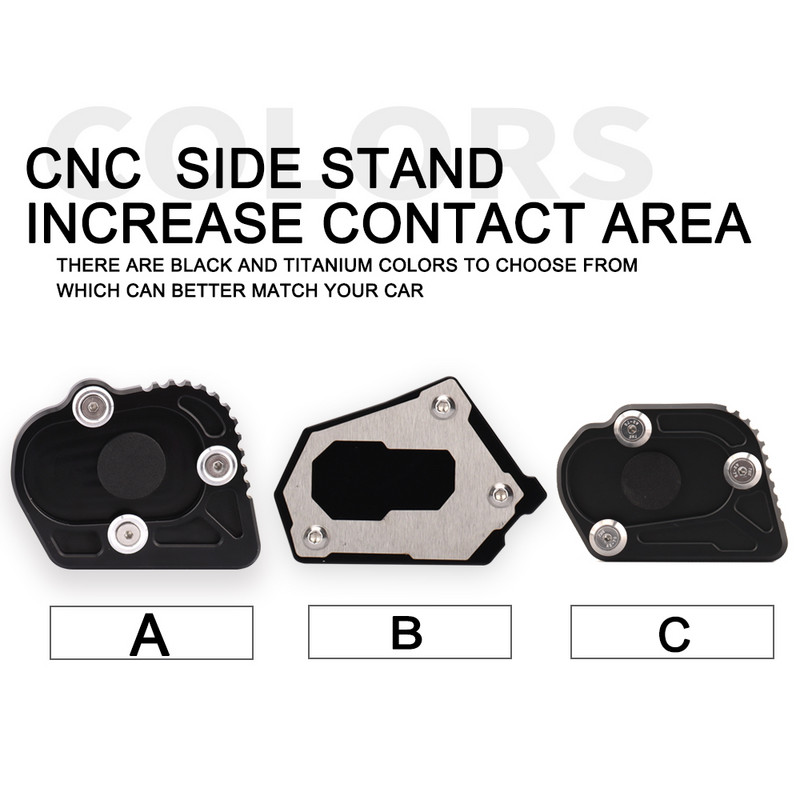 Bočný stojan na motocykel, zväčšovací, predĺžený, vhodný pre BMW R1200GS LC R1200 GS ADV R1250GS Adventure R 1250 GS 2013-2021, čierny CNC