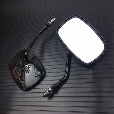 Motorkerékpár Módosított fém sas visszapillantó tükrök Harley Sportster XL 883 1200 Fat boy V-Rod Softail Dyna Touring Road Kinghez