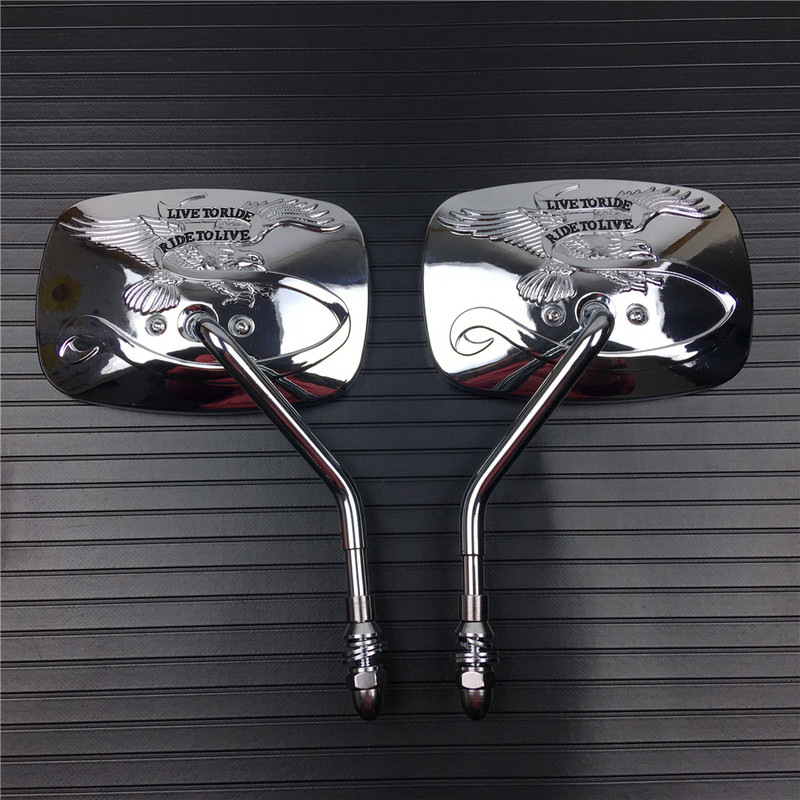 Motorkerékpár Módosított fém sas visszapillantó tükrök Harley Sportster XL 883 1200 Fat boy V-Rod Softail Dyna Touring Road Kinghez