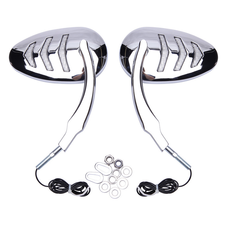 2 buc. Oglinzi laterale retrovizoare pentru motociclete cu semnalizare LED pentru oglinzi laterale pentru motociclete Harley 2008-2013