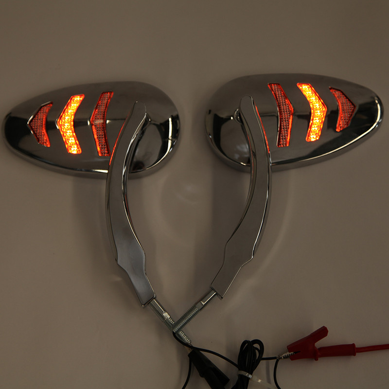 2 buc. Oglinzi laterale retrovizoare pentru motociclete cu semnalizare LED pentru oglinzi laterale pentru motociclete Harley 2008-2013