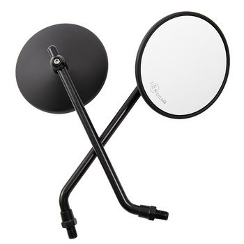 E-mark 1Pair 8mm 10mm Chrome/Black Motorcycle Mirrors Scooter Round Mirror For Honda CB 350 450 550 600 650 750 900