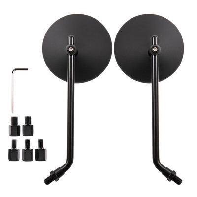 E-mark 1 pár 8 mm-es 10 mm-es króm/fekete motorkerékpár robogó tükrök kerek tükör Honda CB 350 450 550 600 650 750 900-hoz