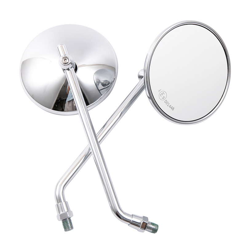 E-mark 1 pár 8 mm-es 10 mm-es króm/fekete motorkerékpár robogó tükrök kerek tükör Honda CB 350 450 550 600 650 750 900-hoz