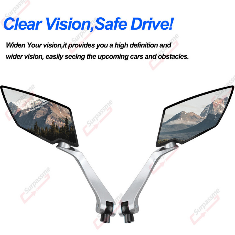 Univerzális motorkerékpár tükör alumínium elektromos robogó oldalsó tükör E-bike elektromos kerékpár motorkerékpár visszapillantó tükrök egy pár