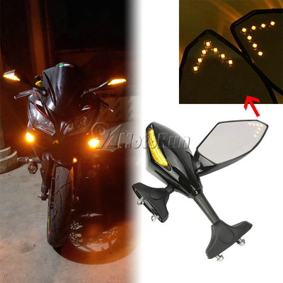 A Pari МОТОЦИКЛЕТ LED ОГЛЕДАЛА ЗА ПЪТНИК за Honda CBR 600 F3 F4 F4i CBR1000 RR CBR900 929 954 CBR1000 CBR900RR