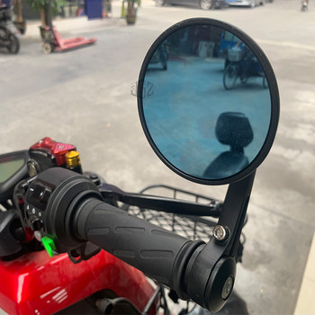Мотоциклет Кръгъл край на кормилото Огледала за обратно виждане Синьо стъкло за Vespa GTS Sprint Primavera 150 300 125 250 LX GTV LXV