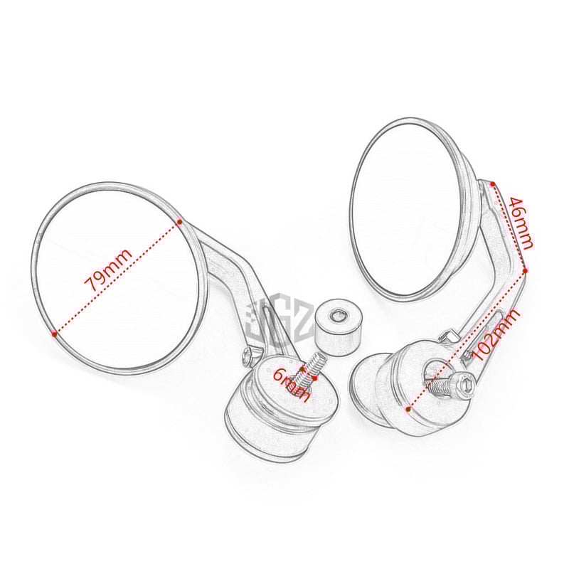 Spätné zrkadlá na okrúhle riadidlá motocykla, modré sklo pre Vespa GTS Sprint Primavera 150 300 125 250 LX GTV LXV