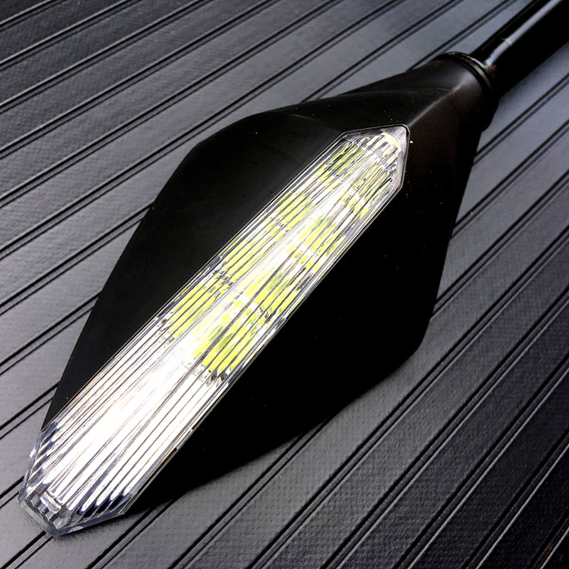 2 vnt./pora motociklo LED posūkio signalai galinio vaizdo veidrodėlis motoroleris E-dviračio galinio vaizdo veidrodžiai Galinės pusės išgaubtas veidrodis 10 mm