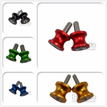 BJMOTO 6MM Универсален CNC алуминиев мотоциклет Swingarm Sliders Макари Paddock Stand Bobbins Swing Arm за Yamaha YZF R1 R6 R6S